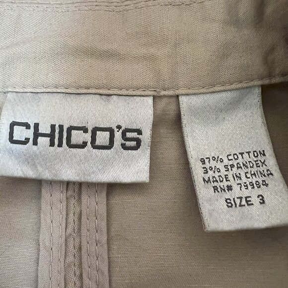 #191 Chico's Cream-Colored Button Jacket Size 3 (16) - Picture 6 of 7